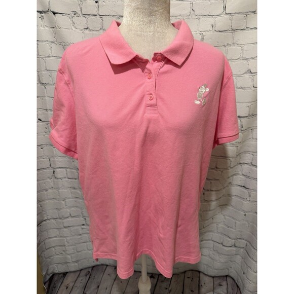 Disney Tops - Disney Parks Walt Disney World Mickey Mouse Pink Polo Shirt Plus Size 1X